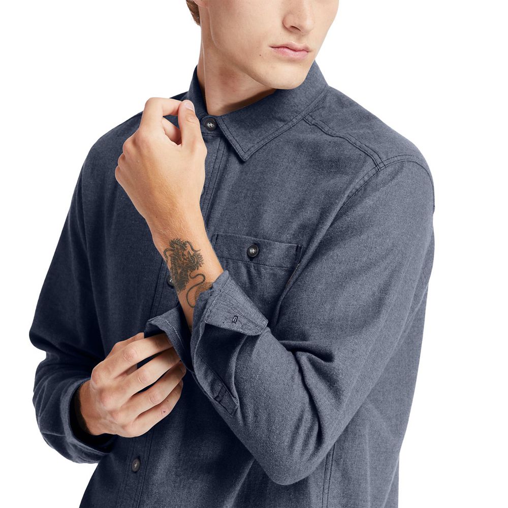 Camisa Masculino - Timberland Pro® Woodfort Midweight Flannel Work - EXPYB9134 - Azul Marinho